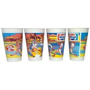 Vtg Cincinnati Reds Pepsi Stadium Cup Lot Of 8 20 oz Plastic Baseball MLB Ohio
